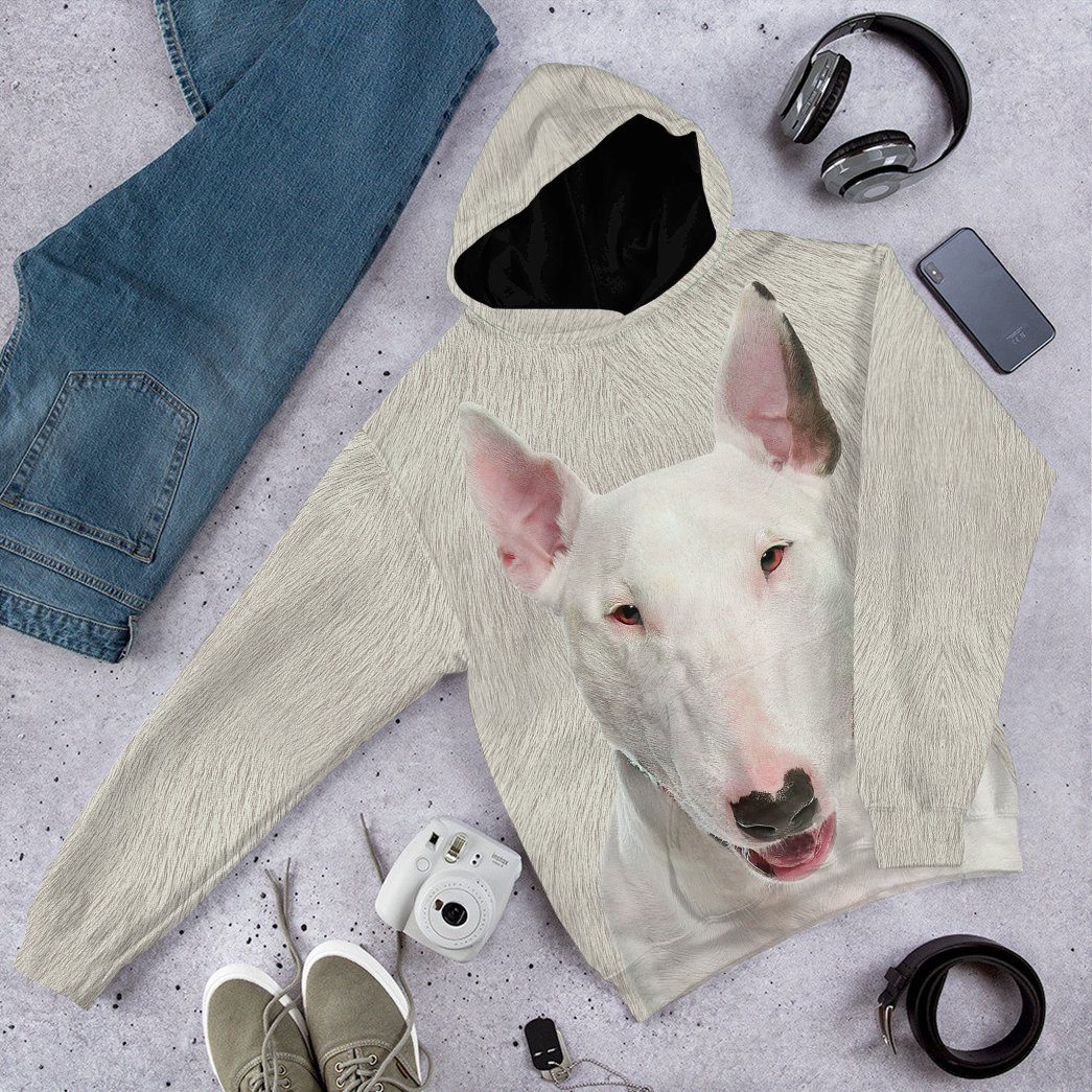 Gearhumans 3D Bull Terrier Dog Front And Back Tshirt Hoodie Apparel