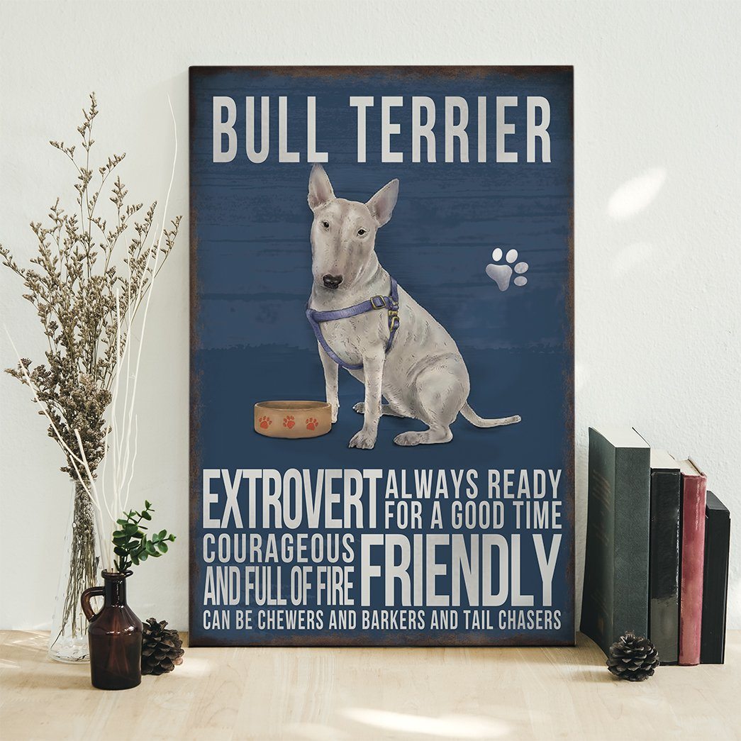 Gearhuman 3D Bull Terrier Dog Vintage Quotes Custom Canvas GW010313 Canvas