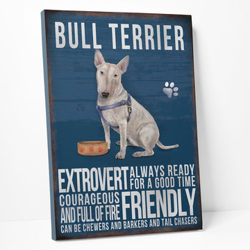 Gearhumans 3D Bull Terrier Dog Vintage Quotes Custom Canvas