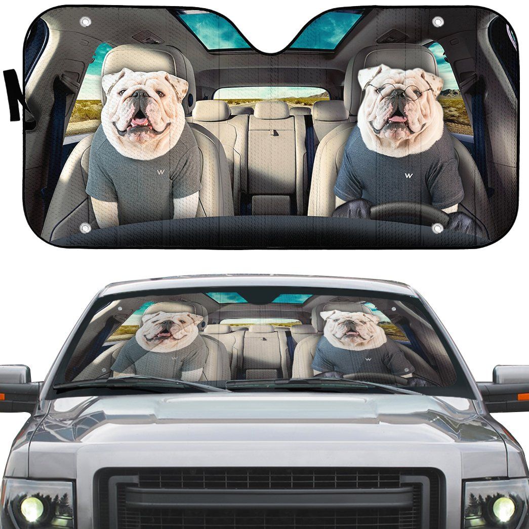 Gearhuman 3D Bulldog 01 Custom Car Auto Sunshade GV260813 Auto Sunshade 