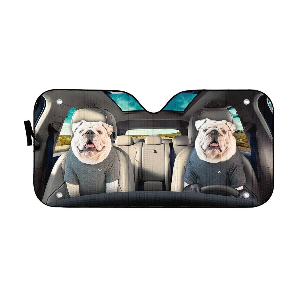 Gearhuman 3D Bulldog 01 Custom Car Auto Sunshade GV260813 Auto Sunshade 57''x27.5'' 