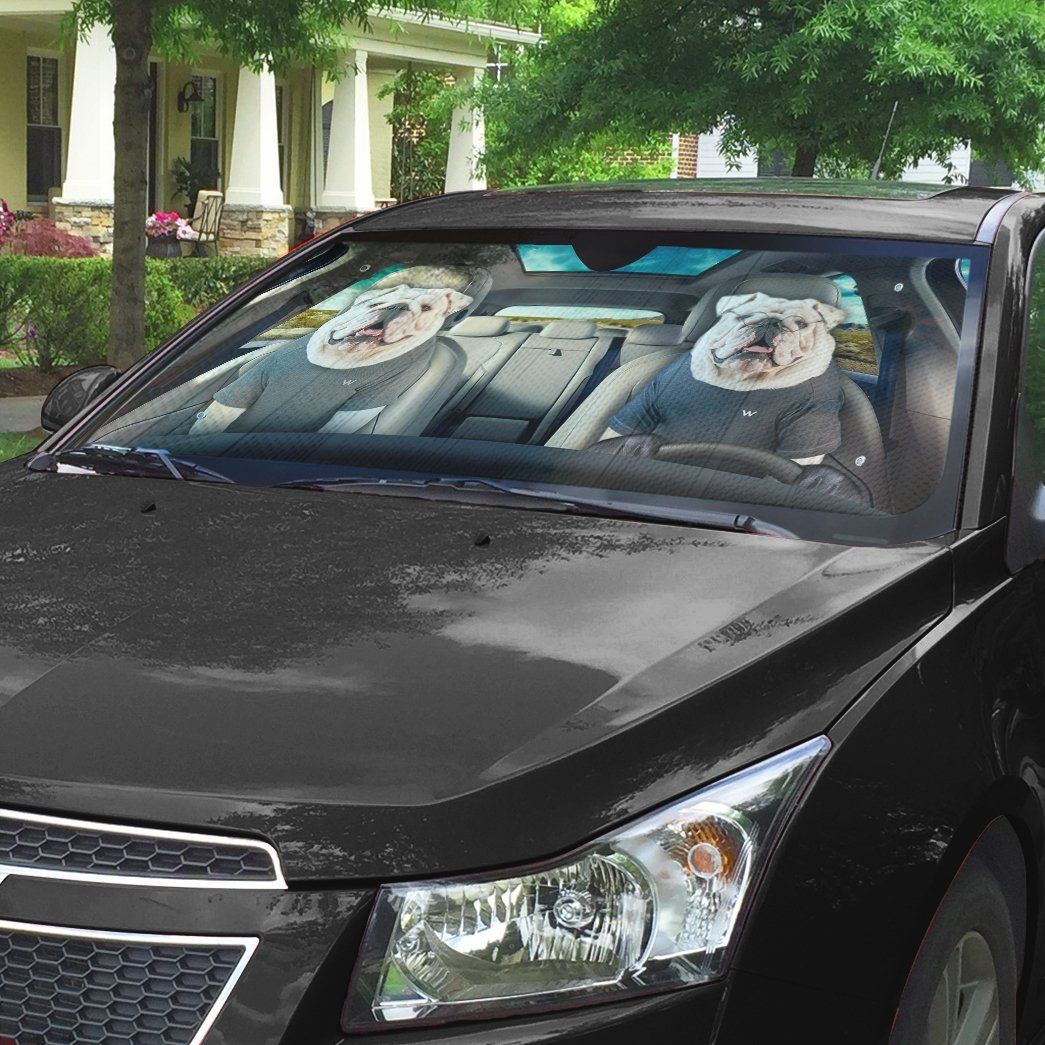 Gearhuman 3D Bulldog 01 Custom Car Auto Sunshade GV260813 Auto Sunshade 