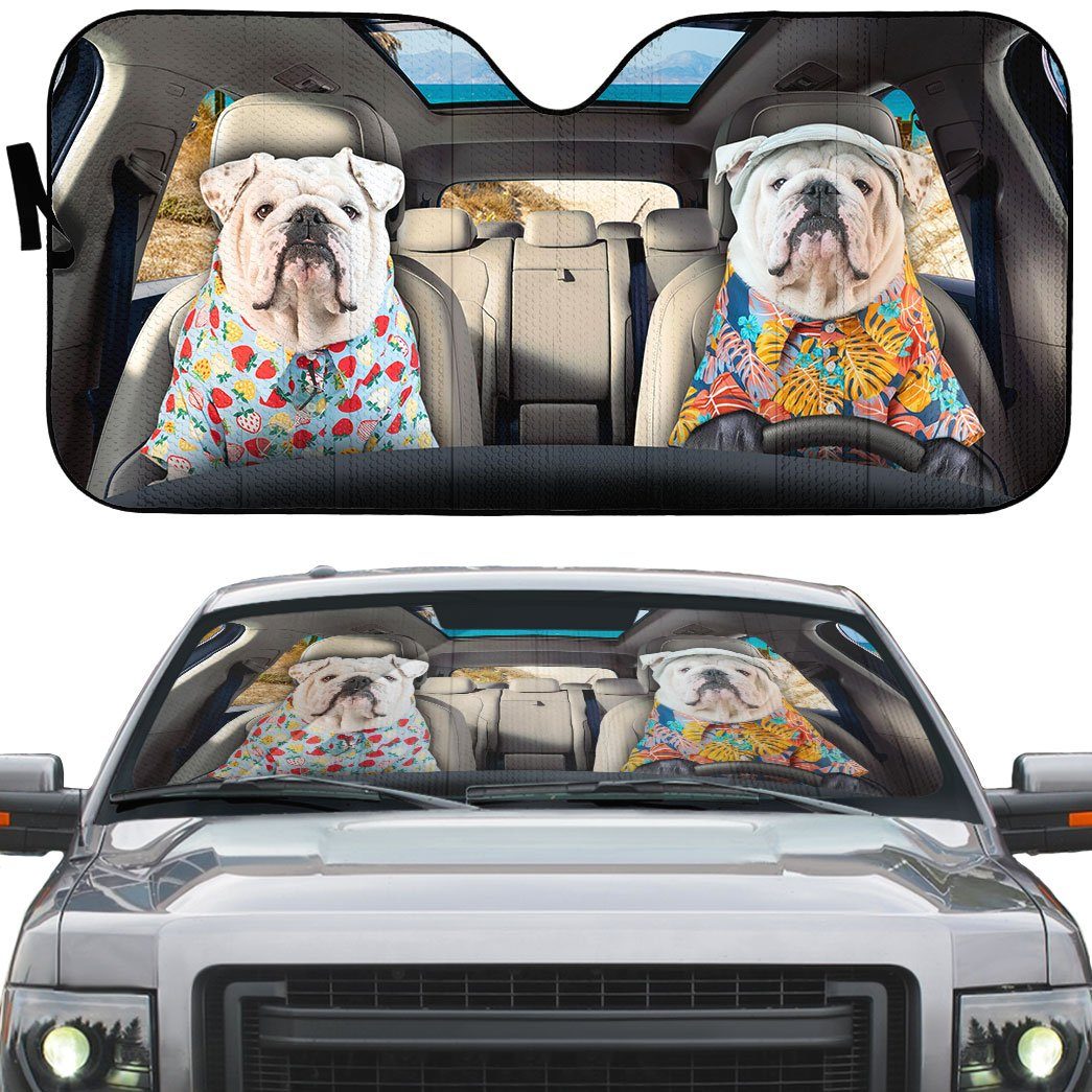 Gearhuman 3D Bulldog 03 Custom Car Auto Sunshade GV26084 Auto Sunshade 