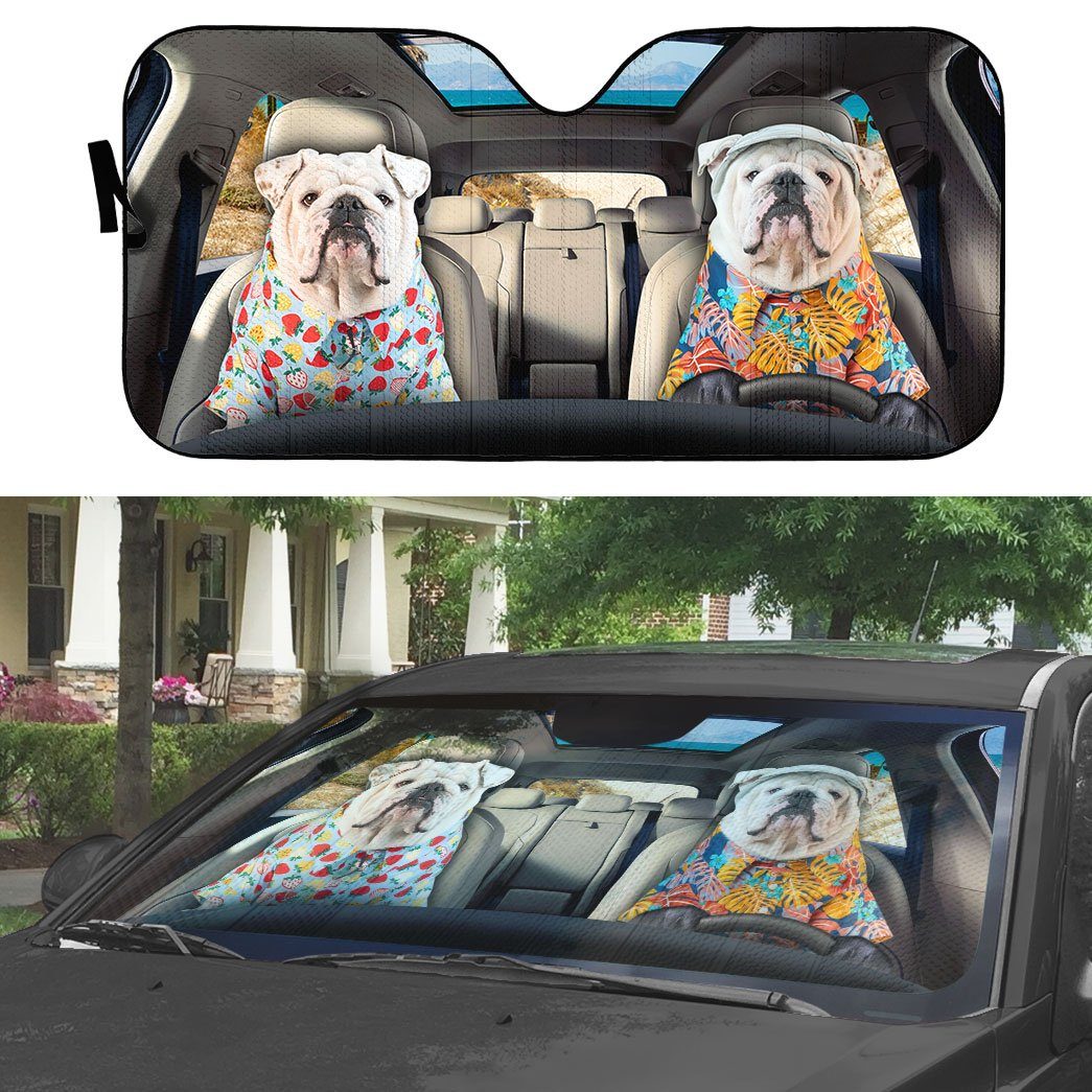 Gearhuman 3D Bulldog 03 Custom Car Auto Sunshade GV26084 Auto Sunshade 