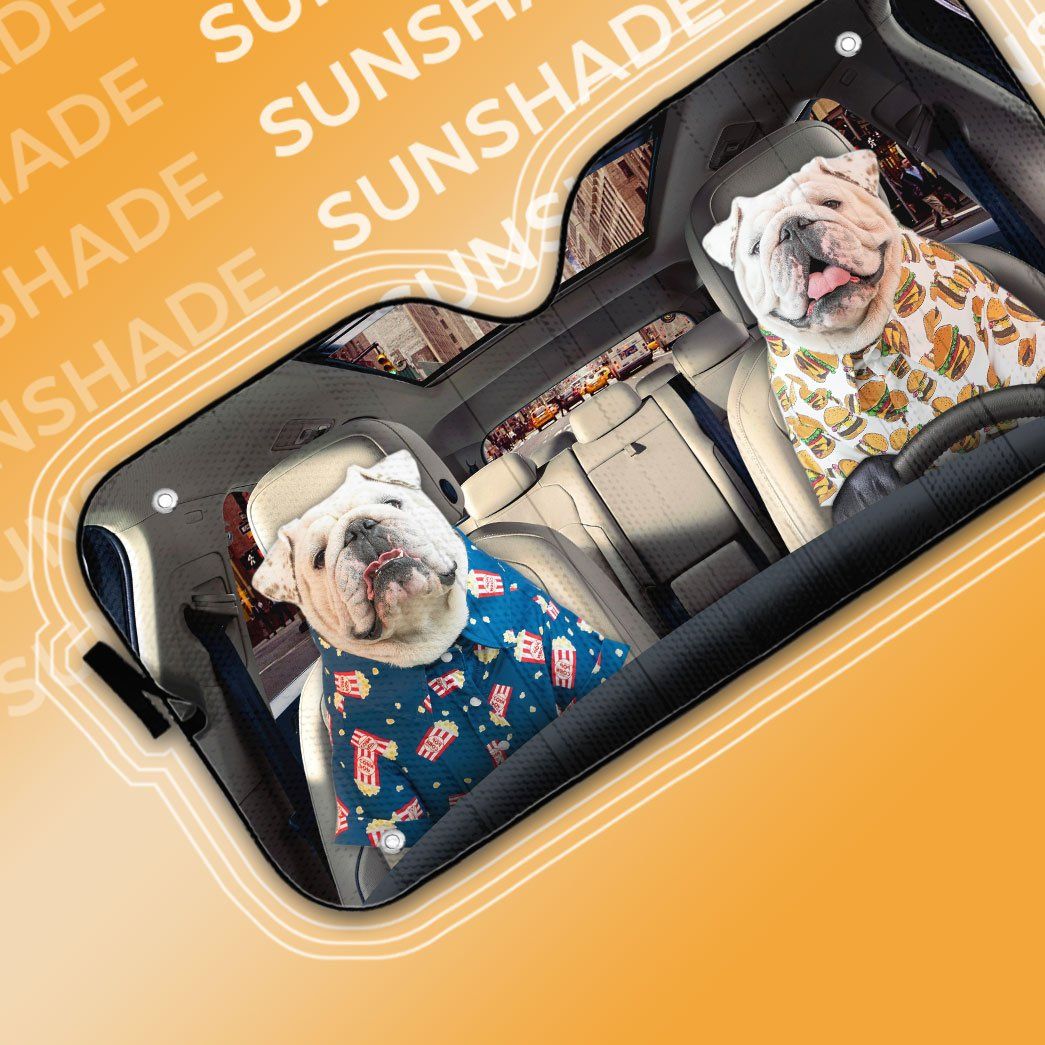 Gearhuman 3D Bulldog 08 Custom Car Auto Sunshade GV26088 Auto Sunshade 