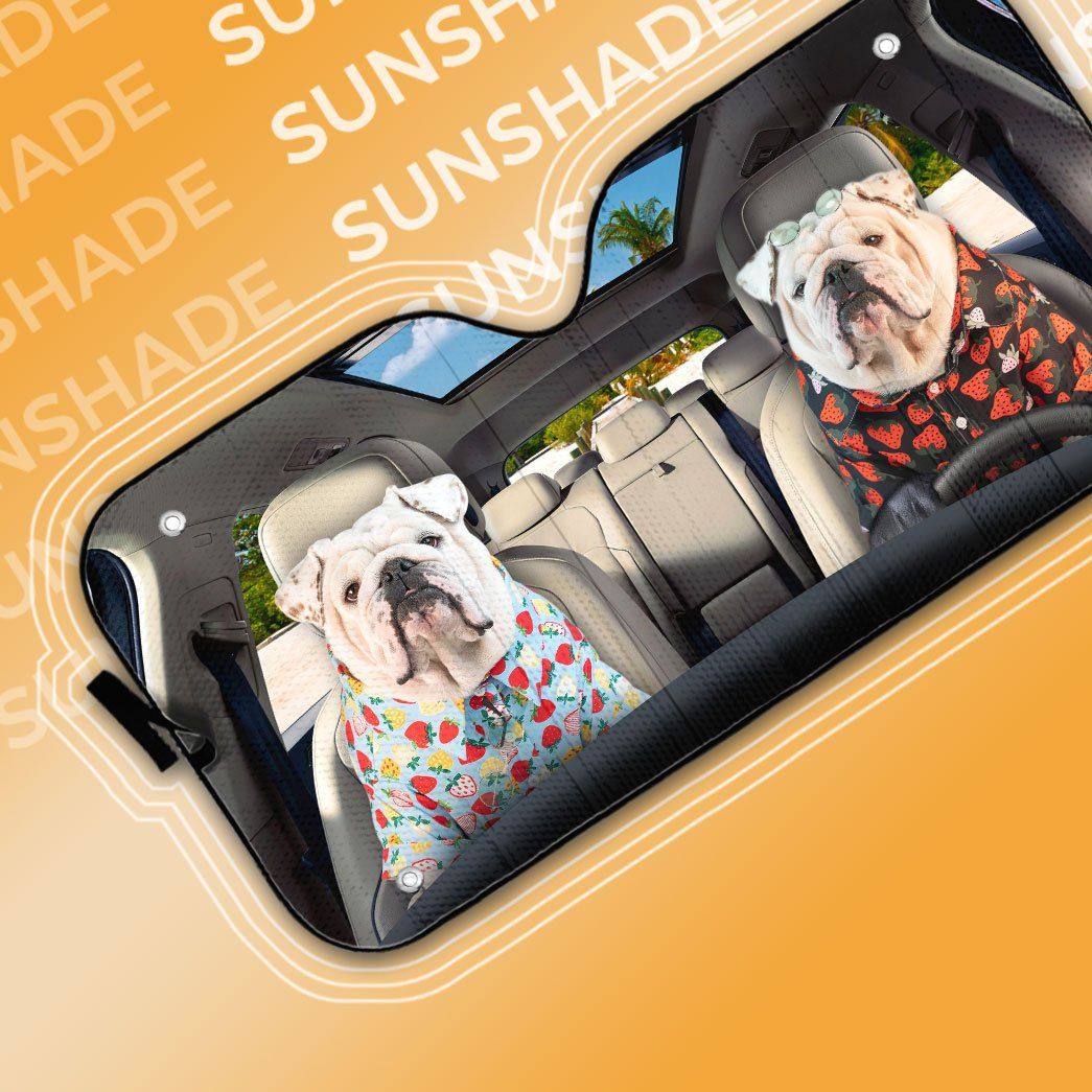 Gearhuman 3D Bulldog 09 Custom Car Auto Sunshade GV260814 Auto Sunshade 57''x27.5'' 