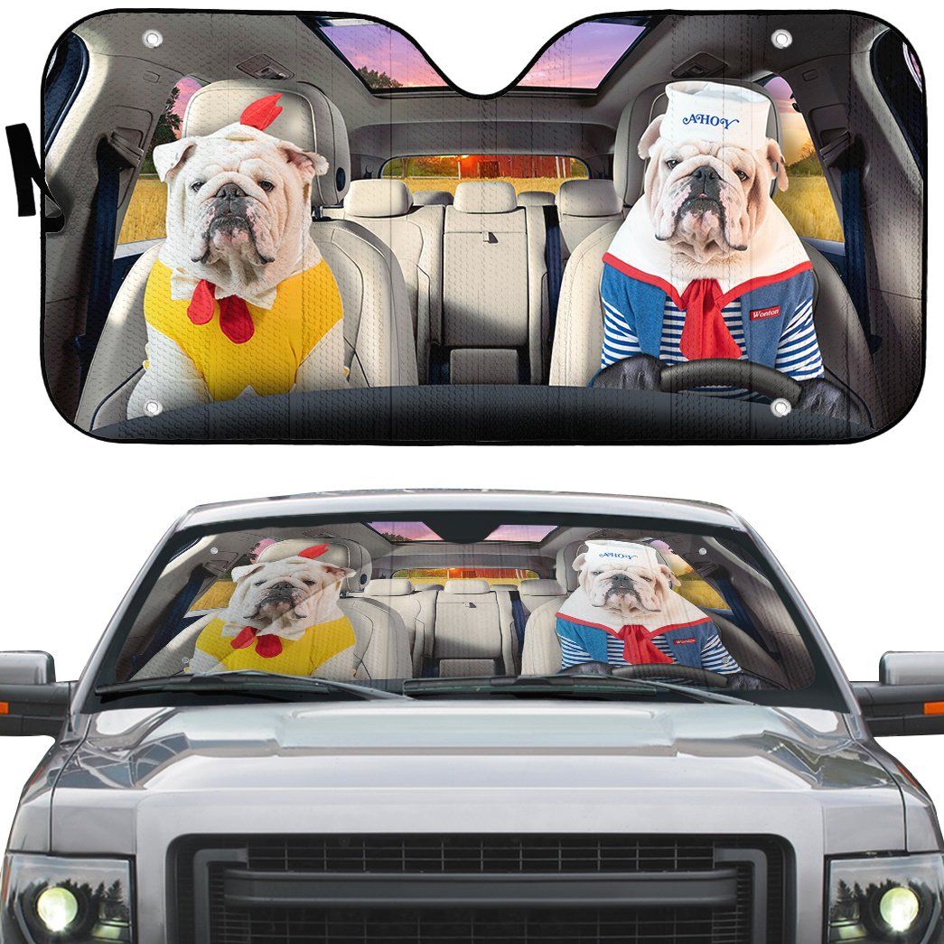 Gearhuman 3D Bulldog 11 Custom Car Auto Sunshade GV260815 Auto Sunshade 