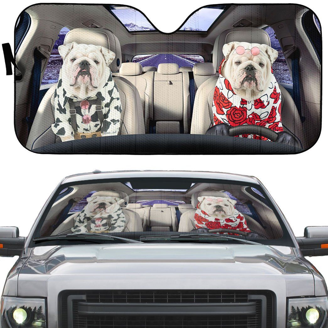 Gearhuman 3D Bulldog 13 Custom Car Auto Sunshade GV260826 Auto Sunshade 