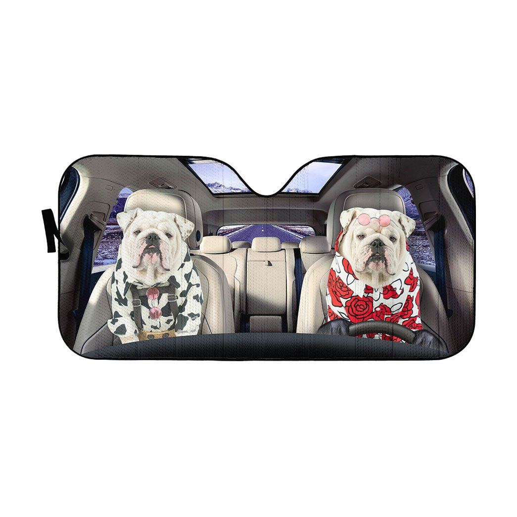 Gearhuman 3D Bulldog 13 Custom Car Auto Sunshade GV260826 Auto Sunshade 57''x27.5'' 