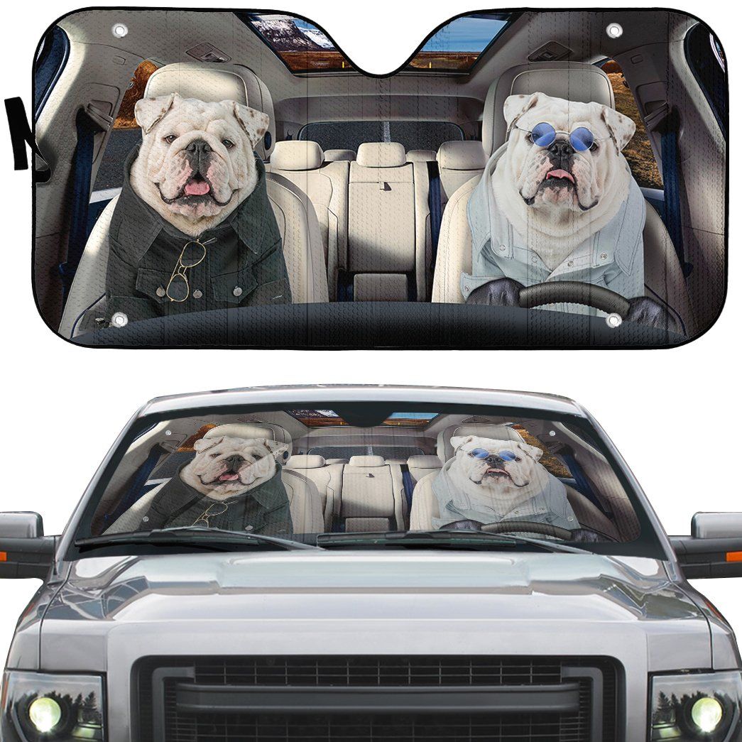 Gearhuman 3D Bulldog 17 Custom Car Auto Sunshade GV260823 Auto Sunshade 