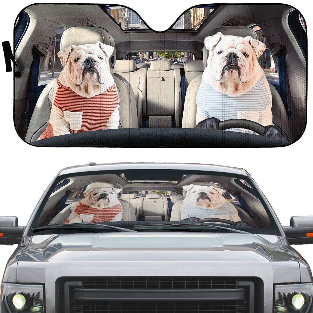 Gearhuman 3D Bulldog 18 Custom Car Auto Sunshade GV260817 Auto Sunshade 
