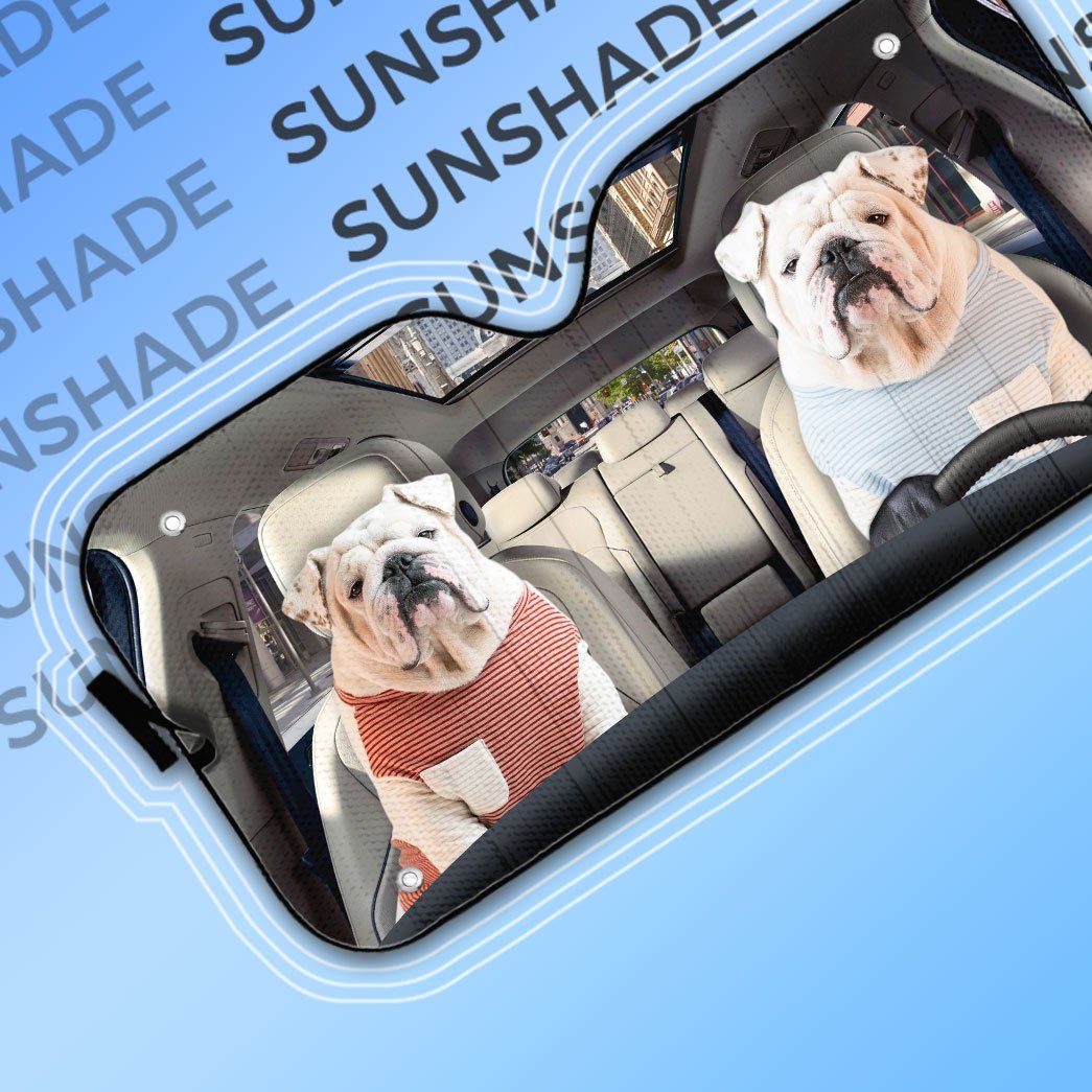 Gearhuman 3D Bulldog 18 Custom Car Auto Sunshade GV260817 Auto Sunshade 