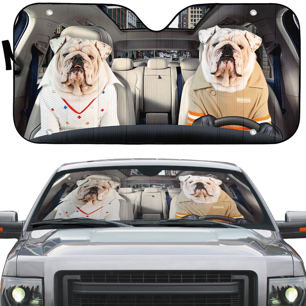 Gearhuman 3D Bulldog 20 Custom Car Auto Sunshade GV260820 Auto Sunshade 