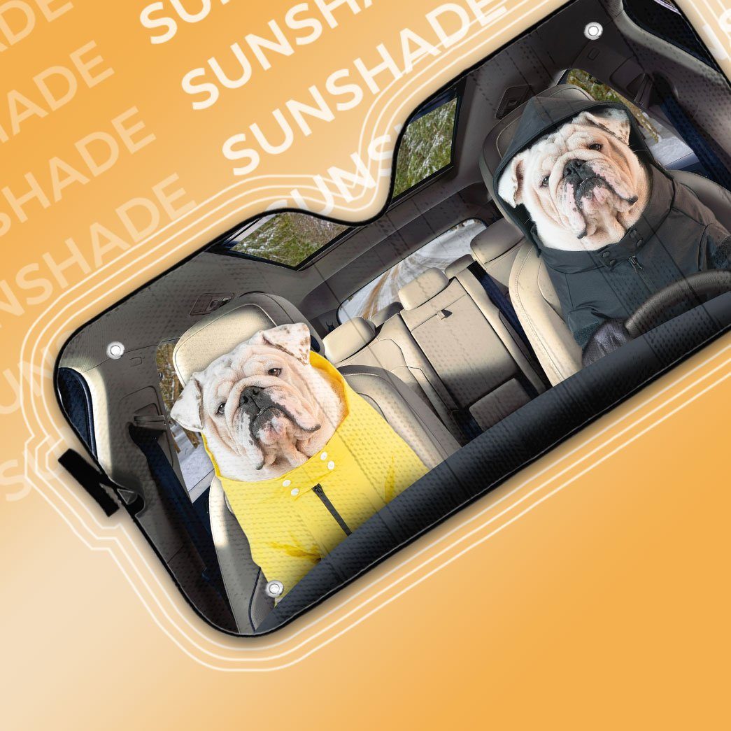 Gearhuman 3D Bulldog 21 Custom Car Auto Sunshade GV26086 Auto Sunshade 
