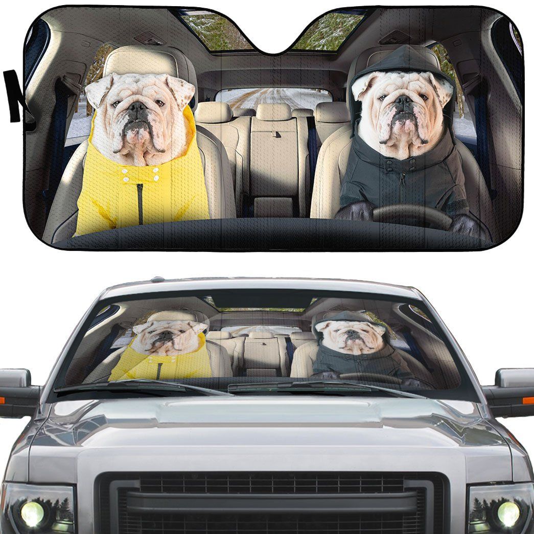 Gearhuman 3D Bulldog 21 Custom Car Auto Sunshade GV26086 Auto Sunshade 