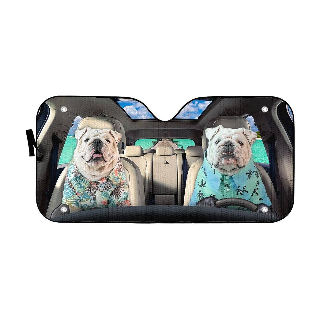 3D Beagle Family Custom Car Auto Sunshade