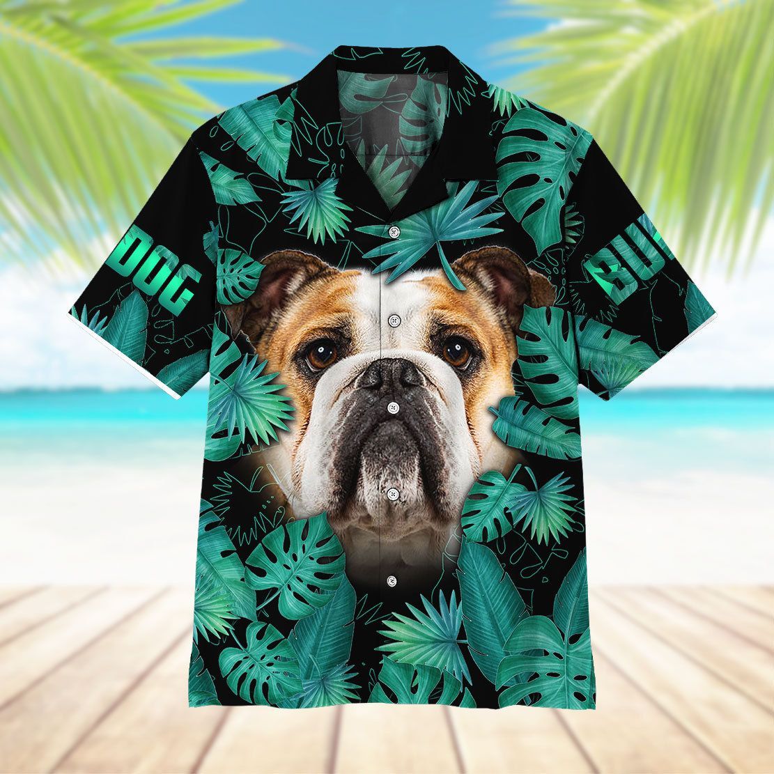 Gearhuman 3D Bulldog Hawaii Shirt ZZ2206215 Short Sleeve Shirt 