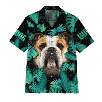 Gearhuman 3D Bulldog Hawaii Shirt ZZ2206215 Short Sleeve Shirt Short Sleeve Shirt S 