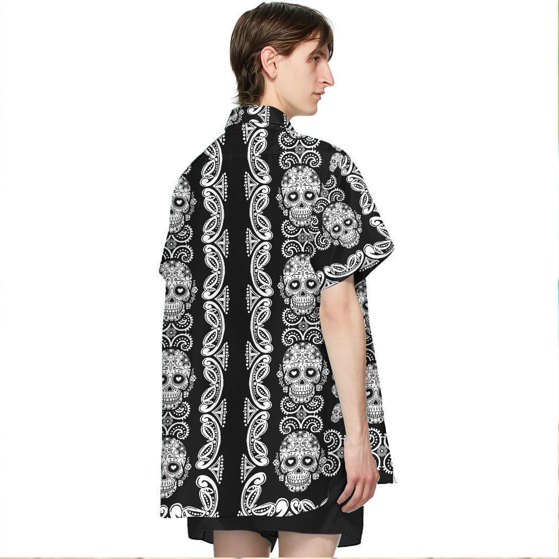 Gearhuman 3D Calavera Hawaii Shirt ZK1506211 Short Sleeve Shirt 