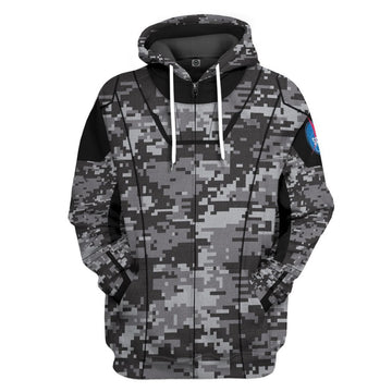 Gearhumans 3D Camo Space Crew Spacesuit Custom Hoodie Apparel