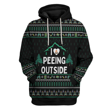 Gearhumans 3D Camping I Love Peeing Outside Custom Hoodie Apparel