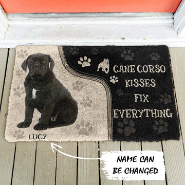 Gearhuman 3D Cane Corso Kisses Fix Anything Custom Name Doormat GV030310 Doormat