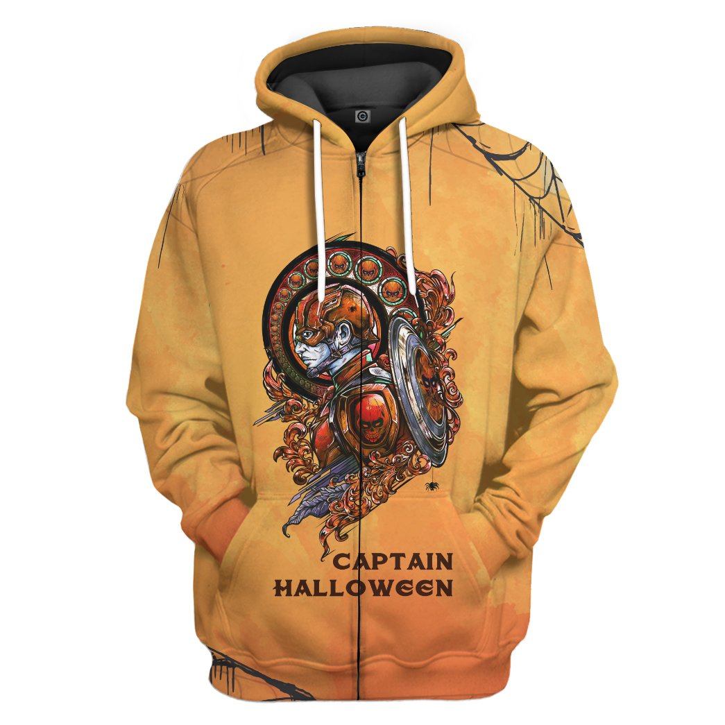 Gearhuman 3D Captain Halloween Custom Hoodie Apparel GJ02102 3D Apparel Zip Hoodie S 