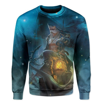 Gearhumans 3D Captain Shark Night Custom T-Shirts Hoodies Apparel