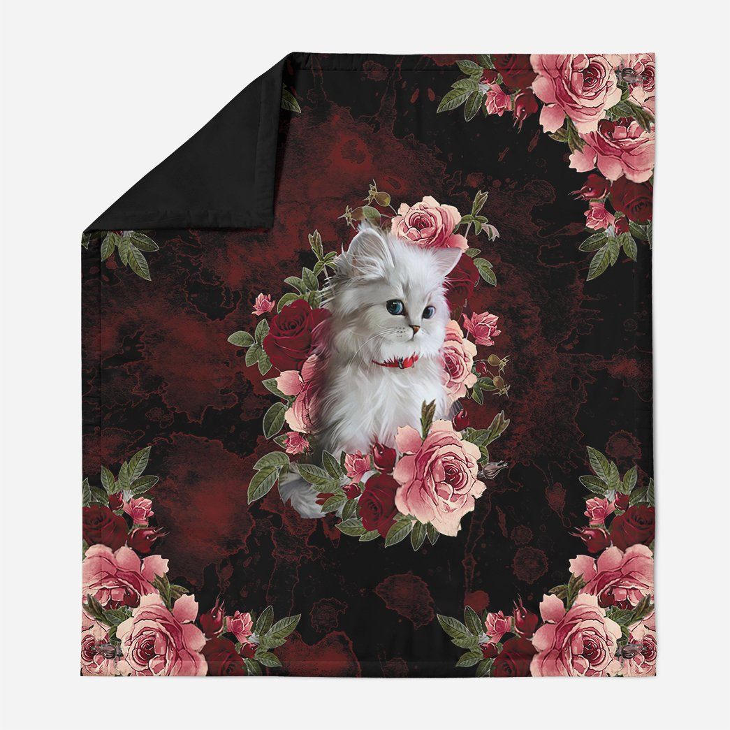 Gearhuman 3D Cat And Flower Custom Name Quilt GV14108 Quilt 