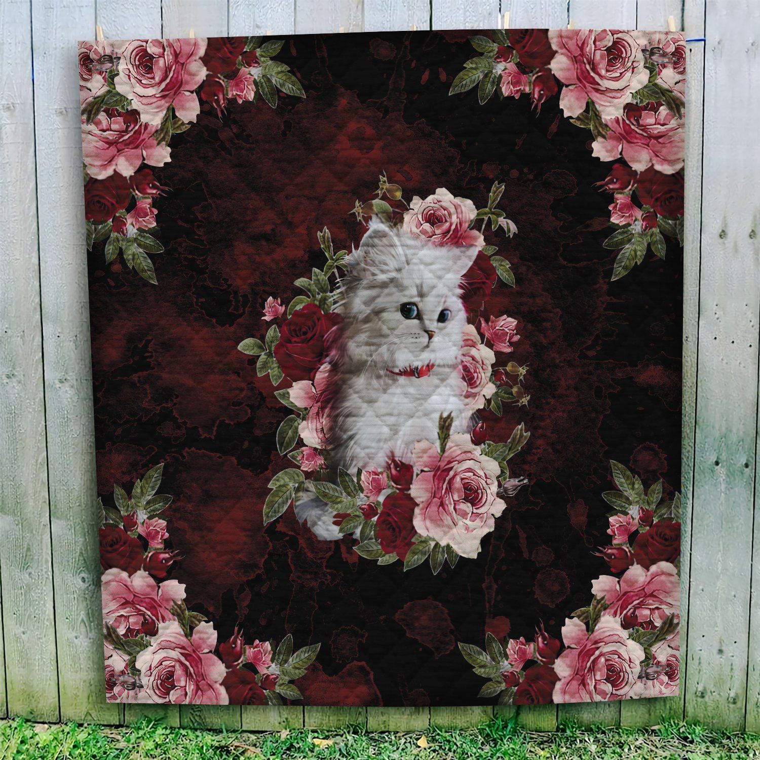 Gearhuman 3D Cat And Flower Custom Name Quilt GV14108 Quilt 