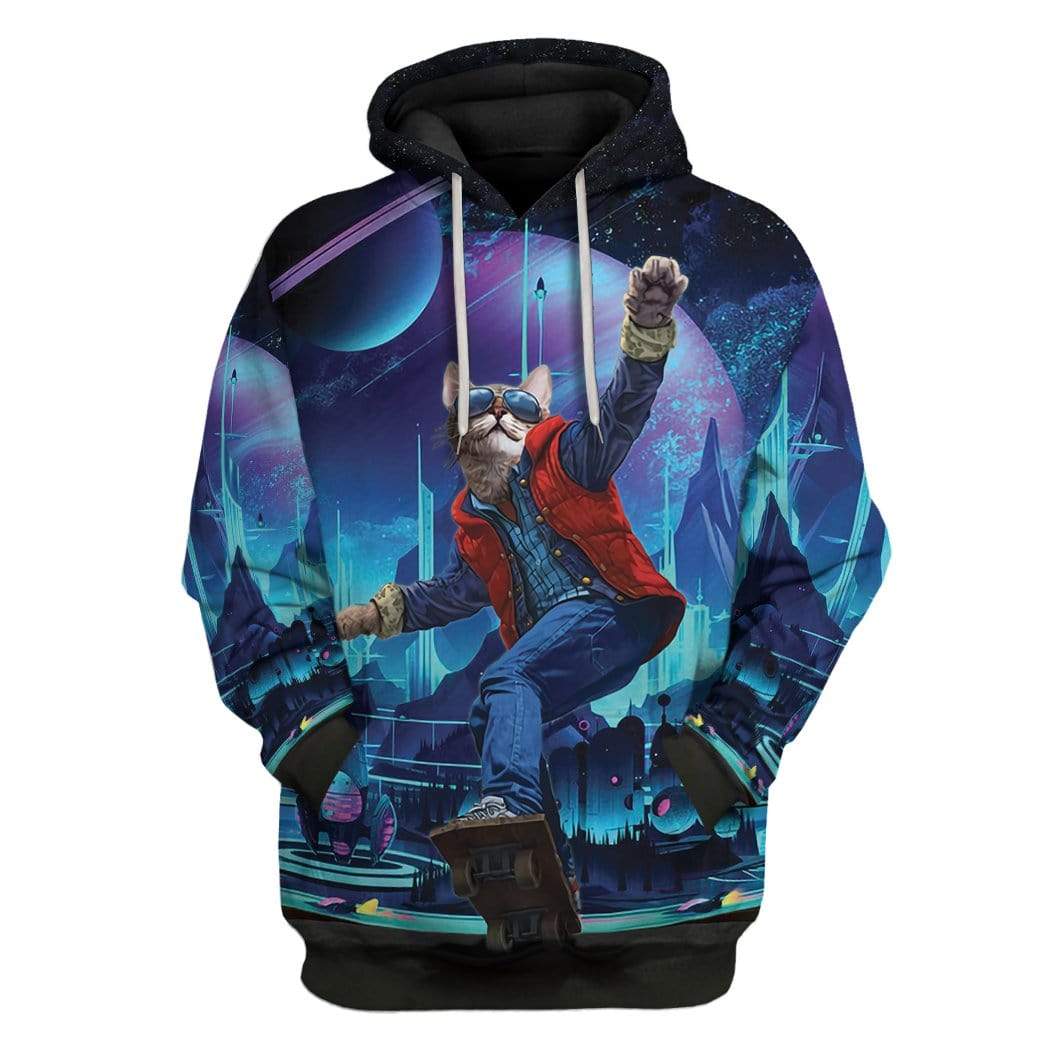 Gearhuman 3D Cat Back To The Future T-Shirts Hoodies Apparel MV-M14023 3D Custom Fleece Hoodies Hoodie S 
