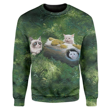 Gearhumans 3D Cat Meme Custom T-Shirts Hoodies Apparel