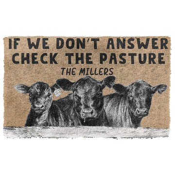 Gearhuman 3D Check The Angus Cattle Pasture Custom Name Doormat GB01031 Doormat Doormat S(15,8''x23,6'')