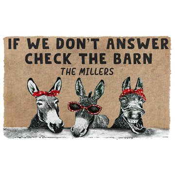 Gearhuman 3D Check The Donkey Barn Custom Name Doormat GB170217 Doormat Doormat S(15,8''x23,6'')