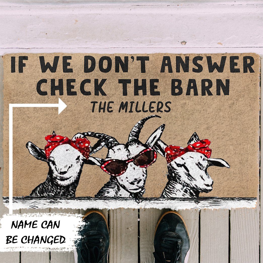 Gearhuman 3D Check The Goat Barn Custom Name Doormat GB170219 Doormat