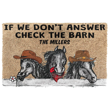 Gearhuman 3D Check The Horse Barn Custom Name Doormat GB170215 Doormat Doormat S(15,8''x23,6'')