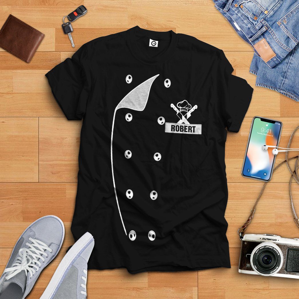 Gearhuman 3D Chef Black Uniform Custom Name Tshirt Hoodie Apparel GB010216 3D Apparel