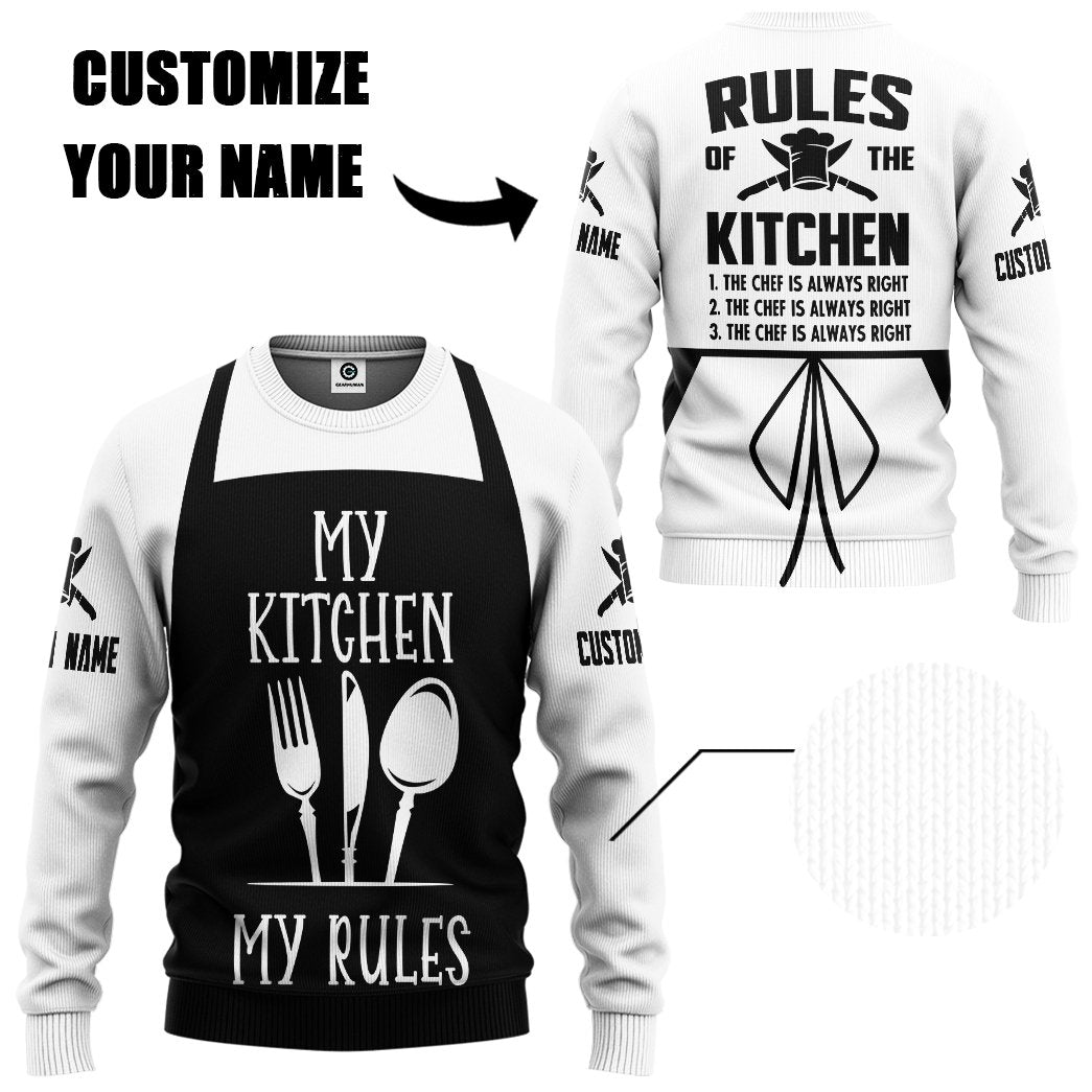 Gearhuman 3D Chef Rules Custom Name Tshirt Hoodie Apparel GB17026 3D Apparel