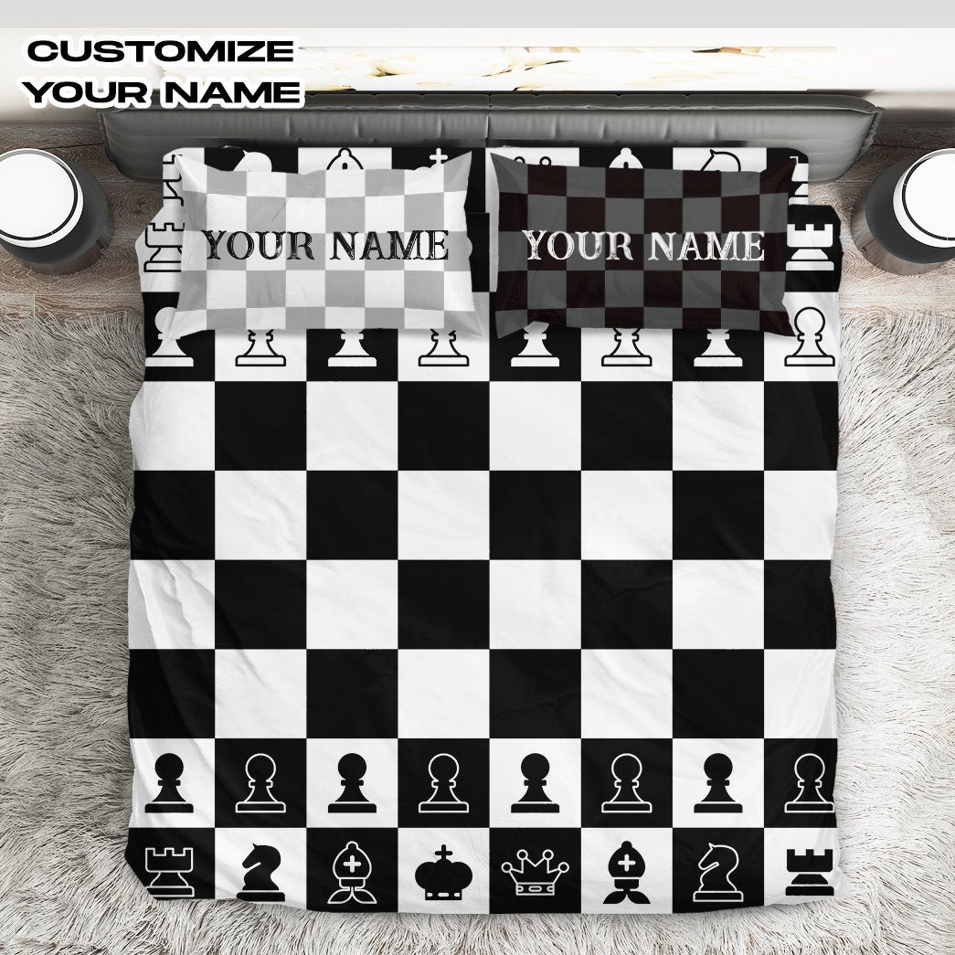 Gearhuman 3D Chessboard Custom Name Bedding Set GB24127 Bedding Set 