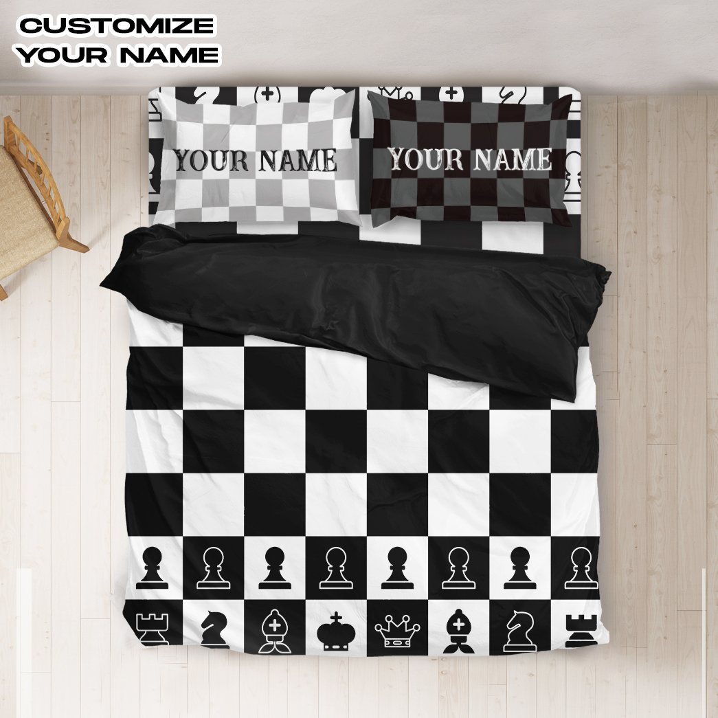 Gearhuman 3D Chessboard Custom Name Bedding Set GB24127 Bedding Set Twin 3PCS 