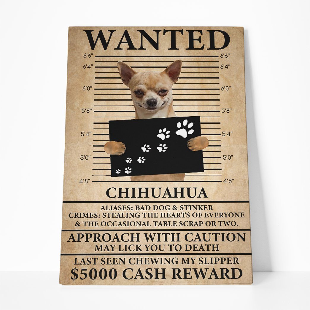 Gearhuman 3D Chihuahua Wanted Canvas GK260121 Canvas 1 Piece Non Frame M