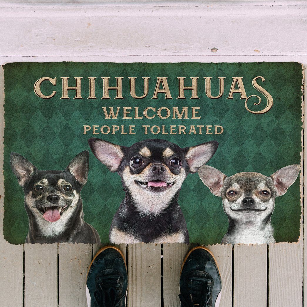 Gearhuman 3D Chihuahuas Welcome People Tolerated Doormat GK260133 Doormat