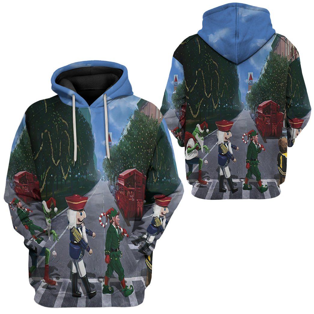 Gearhuman 3D Christmas Abbey Road Custom Hoodie Apparel GW13102 3D Apparel 