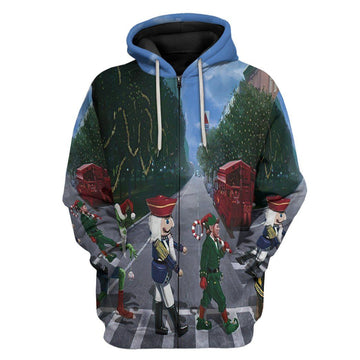 Gearhumans 3D Christmas Abbey Road Custom Hoodie Apparel