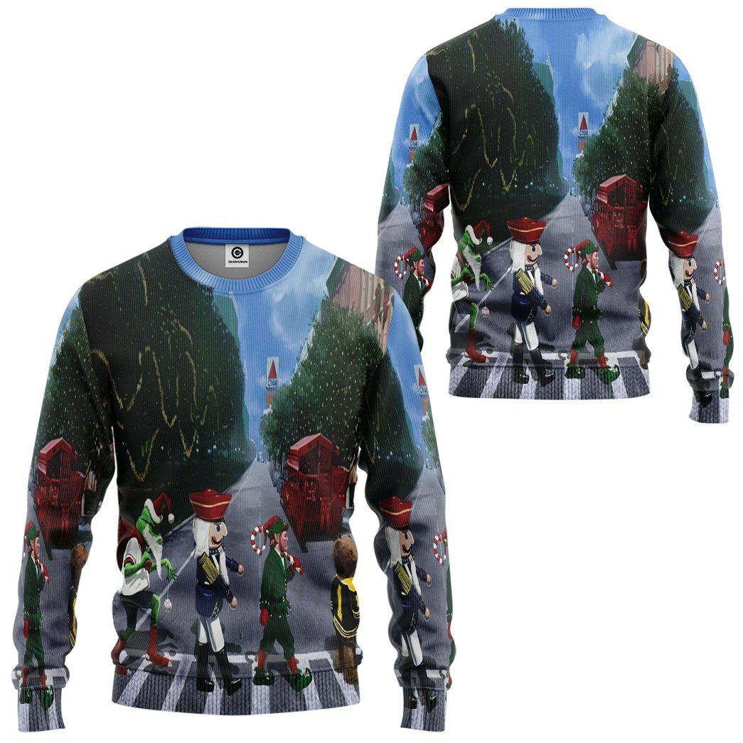 Gearhuman 3D Christmas Abbey Road Custom Sweatshirt Apparel GW13102 Sweatshirt 