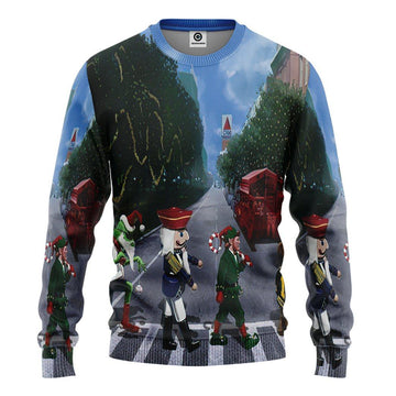 Gearhuman 3D Christmas Abbey Road Custom Sweatshirt Apparel GW13102 Sweatshirt Sweatshirt S 