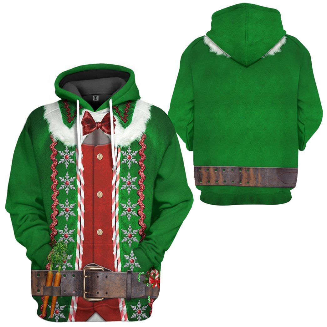 Gearhuman 3D Christmas Elf Custom Hoodie Apparel GW06104 3D Apparel 