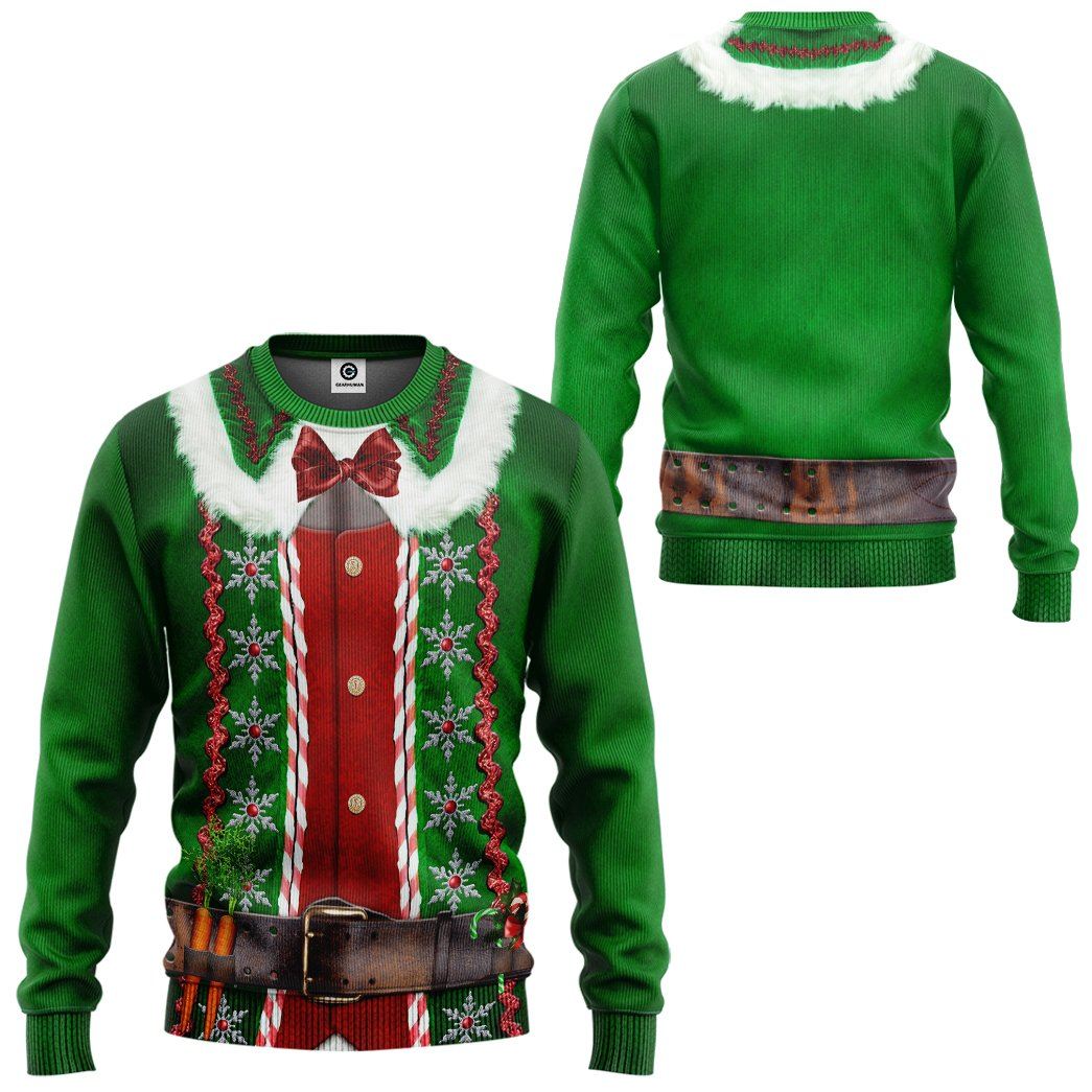 Gearhuman 3D Christmas Elf Custom Sweatshirt Apparel GW06104 Sweatshirt 