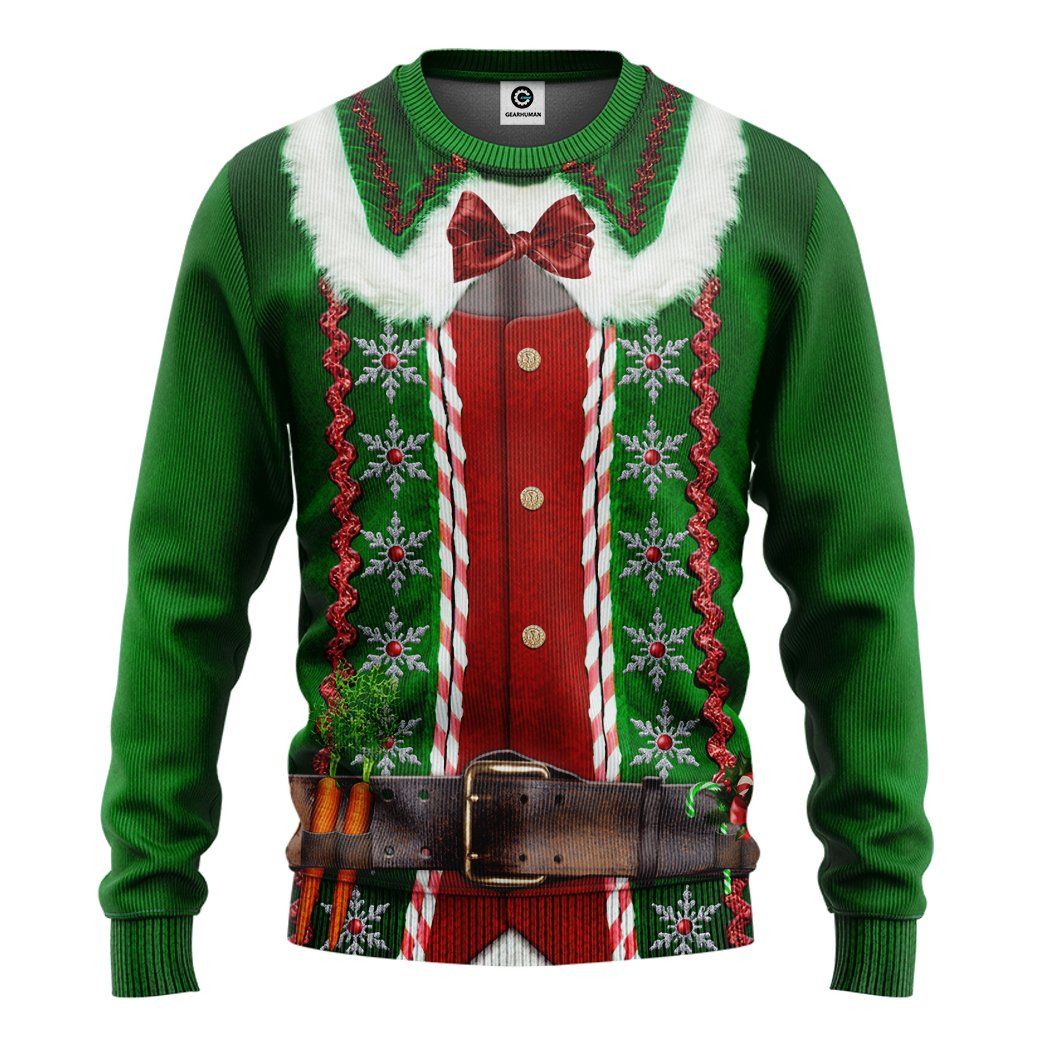 Gearhuman 3D Christmas Elf Custom Sweatshirt Apparel GW06104 Sweatshirt Sweatshirt S 