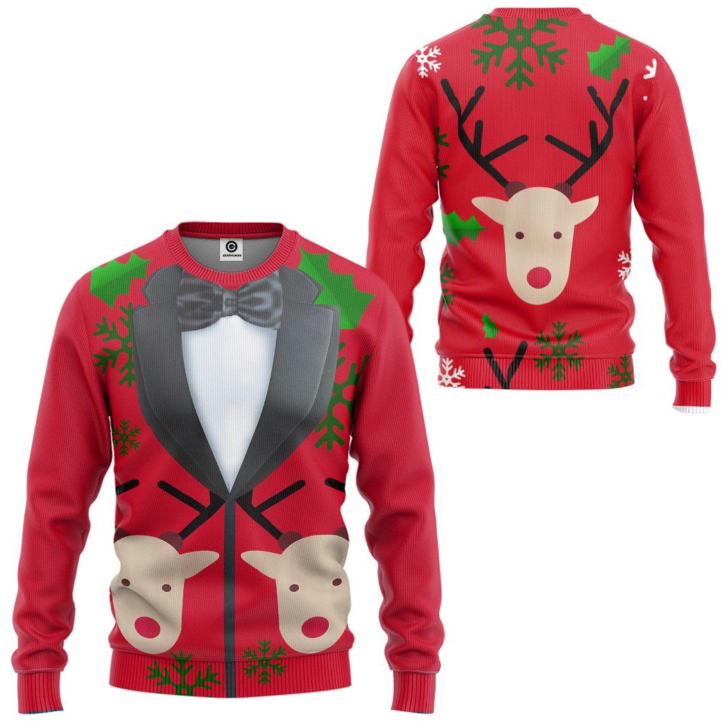 Gearhuman 3D Christmas Faux Suit Custom Tshirt Hoodie Apparel GC04112 3D Apparel 